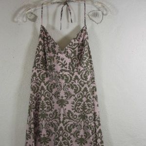 NWOT Tommy Bahama Taupe & Pink Halter Dress sz S